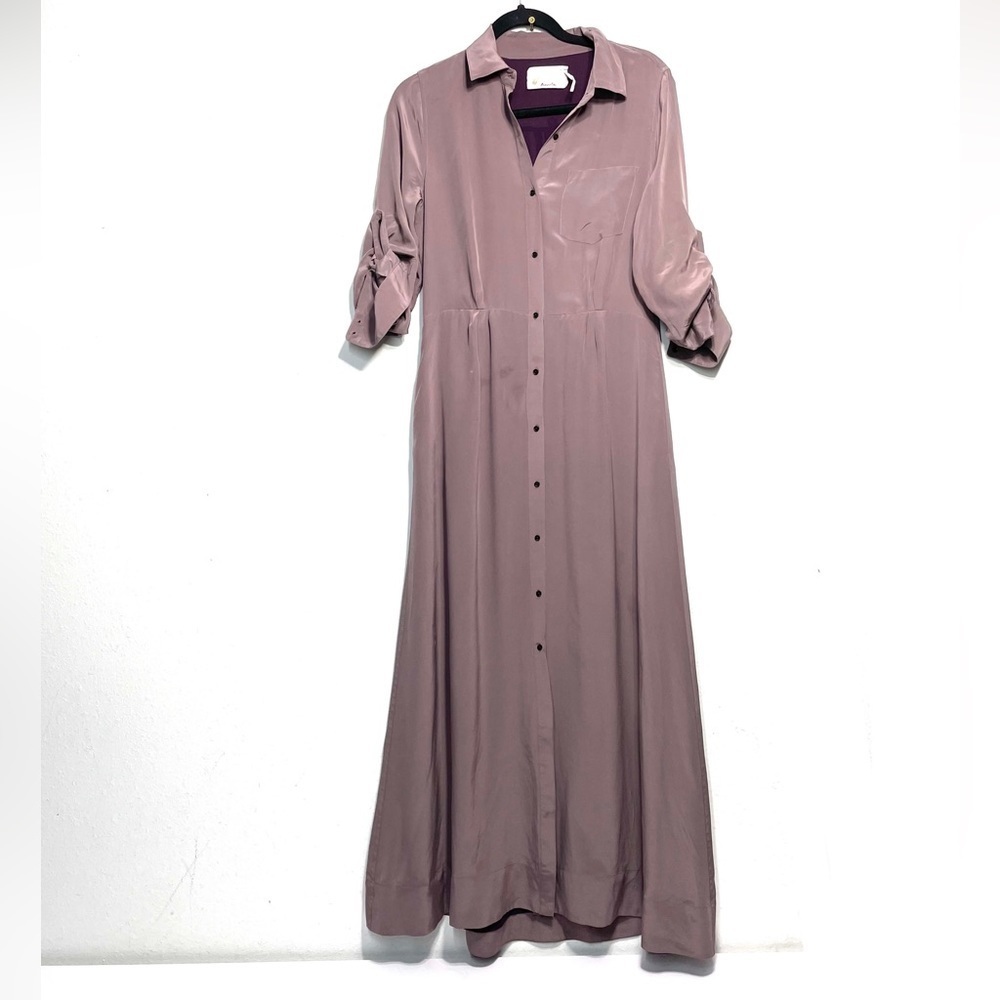 Trovata button up maxi dress purple size small M137
